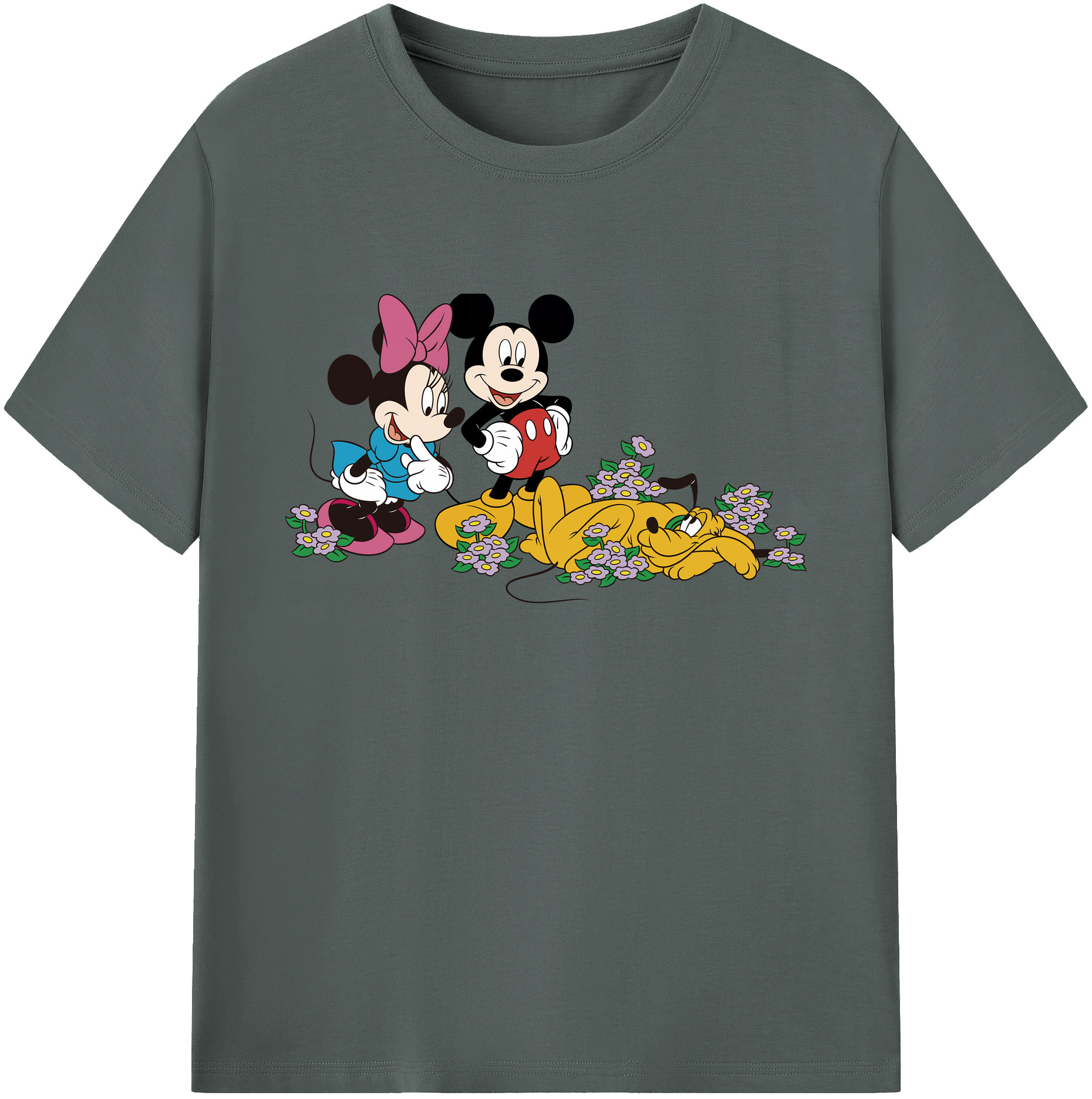ミッキーマウス Mickey Mouse 綿100％ メンズ半袖Tシャツ｜肌触りやわらか＆通気性